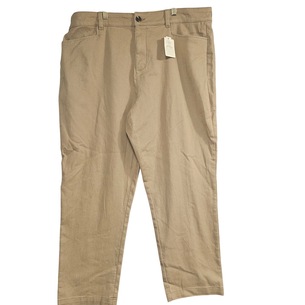St Johns Bay Womens Skinny Leg High Rise Pants Hillcrest Tan Size 18 NWT